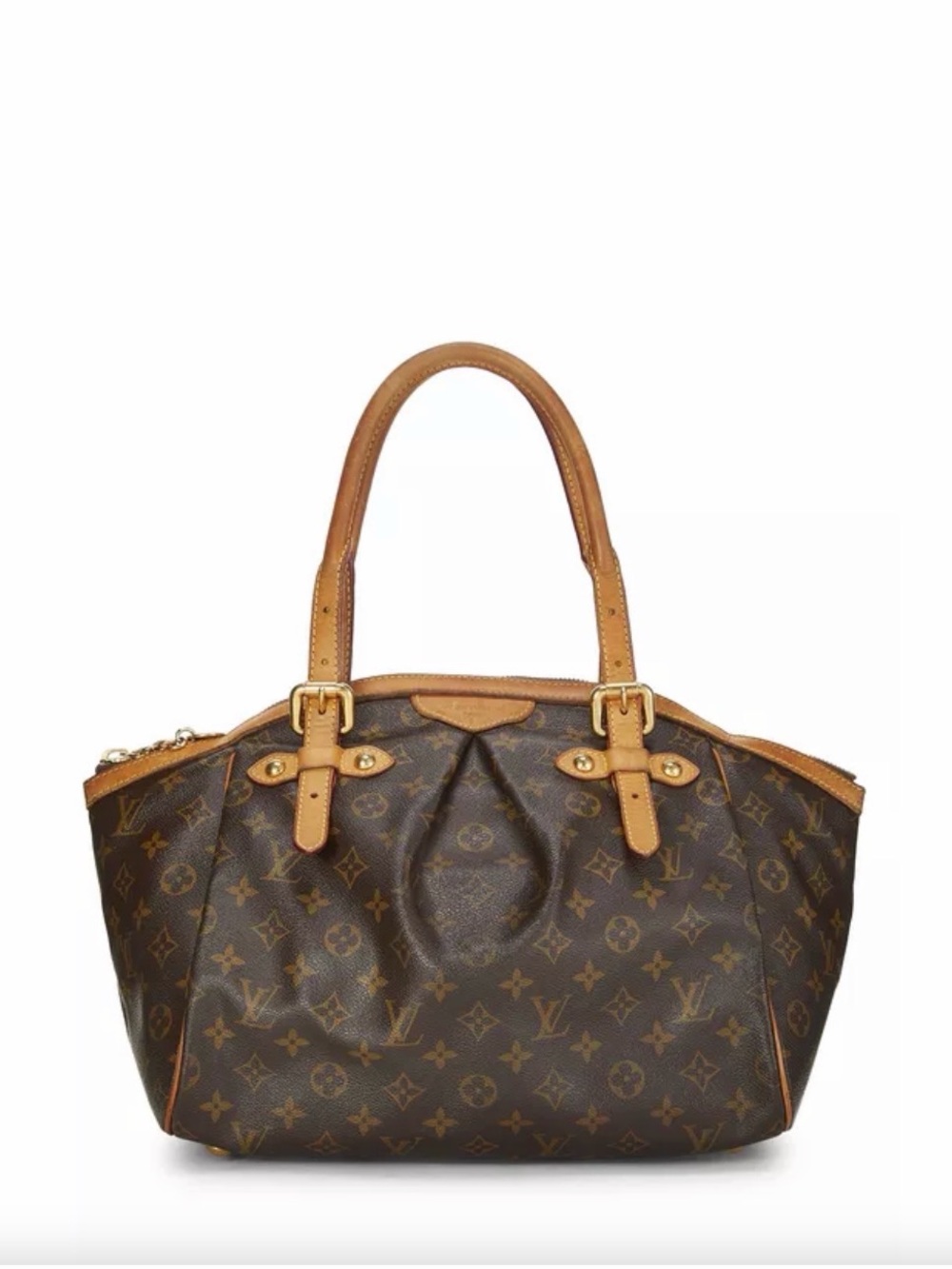 Louis Vuitton Monogram Canvas Tote with Tan Leather Handles